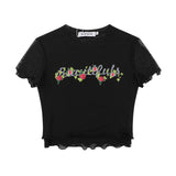 Women T-shirt Short-Sleeved T-shirt Summer Girls' Printed round Neck