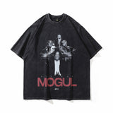 Men T Shirt Washed T-shirt Couple Retro Distressed Loose Street