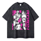 2024Roronoa Zoro T-shirts Vintage Washed Anime One Piece