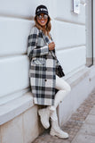 Women Coat Fashion Plaid Woolen Coat