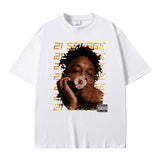 Rapper 21 Savage Graphic Tshirt Men's Hip Hop Vintage