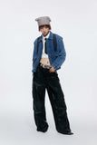 Unisex Jacket Fall Filler Washed Denim Jacket Women's Clothing