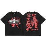 HS T Shirt Cross Portrait Printing Casual Loose