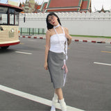 Women Skirt Autumn Design Street Split Slimming Skirt