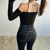 Women Long Sleeve Shirt Sleeveless Short Skinny Slimming Bottoming Shirt