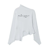 Women Long Sleeve T-Shirt Long Sleeve T-shirt Women's Autumn Design Slant Shoulder Short Base