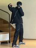 Men Sweatpants Waterproof Zipper Overalls Men's Micro-Pull Tactical Pants