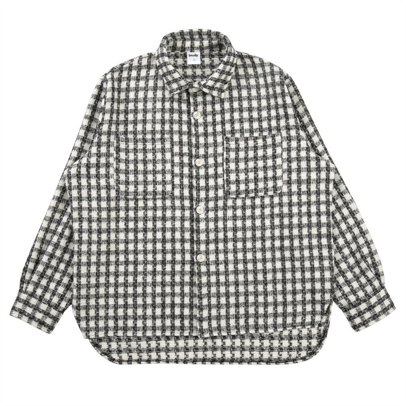 Men Long Sleeved T Shirt Plaid Long Sleeve Lapel Shirt Men's Loose Casual Shirt Coat Fashion