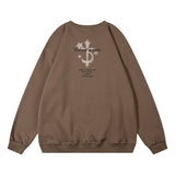 Men Hoodie Printed Crew Neck Sweatshirt Men Loose Casual Long Sleeves