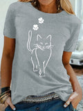 Plus Size Casual T-shirt, Women's Plus Cute