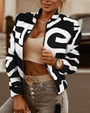 Plaid Trench Coat Autumn and Winter Zipper Decoration Long Sleeve Cardigan Jacket