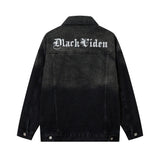 Men Denim Jacket XINGX Embroidered Denim Jacket Male and Female Couples Wear Washed Distressed Jacket