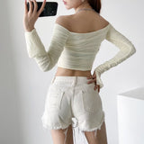 Women T-Shirt Long Sleeve T-shirt for Women Fall Slim Fit
