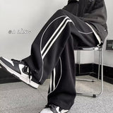 Men Sweatpants Men's Spring Straight Sports Pants Loose Wide Leg