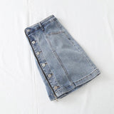 Women Skirt Short Denim Skirt Spring and Summer Retro Denim Skirt