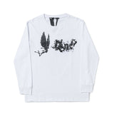 Palm Angle Sweatshirt Devil Angel Smoke Large V Print Couple Men and Women Loose Long Sleeve