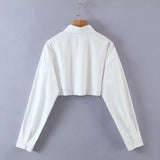 Women T-Shirt Short Shirt Women's Autumn Single-Breasted Top