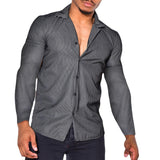 Men Shirt Autumn Cardigan Men's Shirt Striped