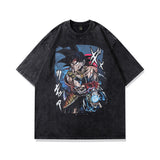 Men T Shirt Vintage Spoof Angel Graffiti Printing Distressed Short Sleeve T-shirt for Men and Women