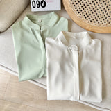 Women T-shirt Lightly Mature Curling V-neck Shirt