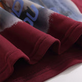 Men Hoodie Print round Neck Loose Sweatshirt Boys Loose Long Sleeve Casual