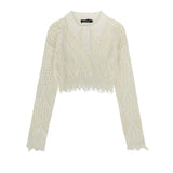 Women Sweater Women's Solid Color Short Long Sleeve Sweater