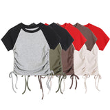 Women T-Shirt Tight Short-Sleeved Women's Spring and Summer Color Matching T-shirt