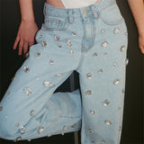 Women Cargo Pants Jeans Women's Straight-Leg Pants Autumn Loose Casual