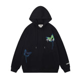 Men Hoodie Vibe Trendy Butterfly Graffiti Printed Hoodie