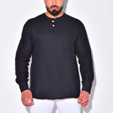 Men Shirt Summer Cotton and Linen Long-Sleeved T-shirt Casual Shirt