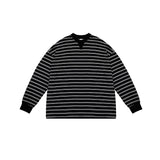 Unisex Hoodie Trendy round Neck Sweater Male Black and White Striped Loose Long Sleeve