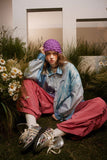 Unisex Jacket Autumn Texture Splicing Coat Women's Clothing