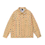 Men Denim Jacket XINGX Hole with Cat Whisker Denim Jacket Men's Loose Jacket