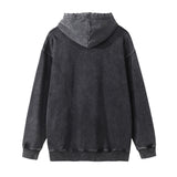 Men Hoodie Washed Distressed Hooded Sweaters Menswear Casual Loose Long Sleeve