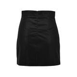 Women Skirt PU Leather Short Slit Skirt Fall Slim Fit
