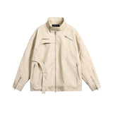 Unisex Jacket Autumn Plain Pocket Casual Coat