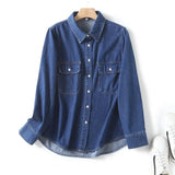 Women T-shirt Fashion Women's Wear Denim Shirt Women Autumn and Winter Loose