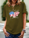 Women's Independence Day T Shirt Pattern Printed Short-Sleeved T-shirt