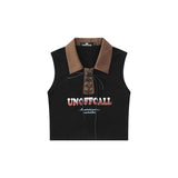 Women Vest Letter Print Vest Summer Casual Multicolor Short Sleeveless