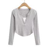 Women T-Shirt Long-Sleeved T-shirt Women's Autumn Design Blouse Bottoming Shirt