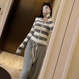 Women Long Sleeve Shirt Striped Stitching Cardigan Top Women's Long Sleeve Autumn