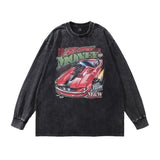 Men Long Sleeve Shirt Washed Long Sleeve Bottoming T-shirt Men and Women Ins