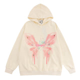 Men Hoodie Butterfly Graffiti Printed Hoodie Men Vibe