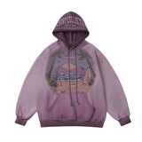 Men Hoodie Sweater Men's Autumn and Winter Oil Painting Printing Loose Hooded