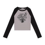 Women Long Sleeve T-shirt Multicolor Printing Long Sleeve T-shirt Women's Spring and Autumn round Neck