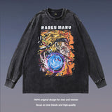 Men Long Sleeve Shirt Printed Distressed Long Sleeve T-shirt Men's and Women's Oversize Bottoming T-shirt