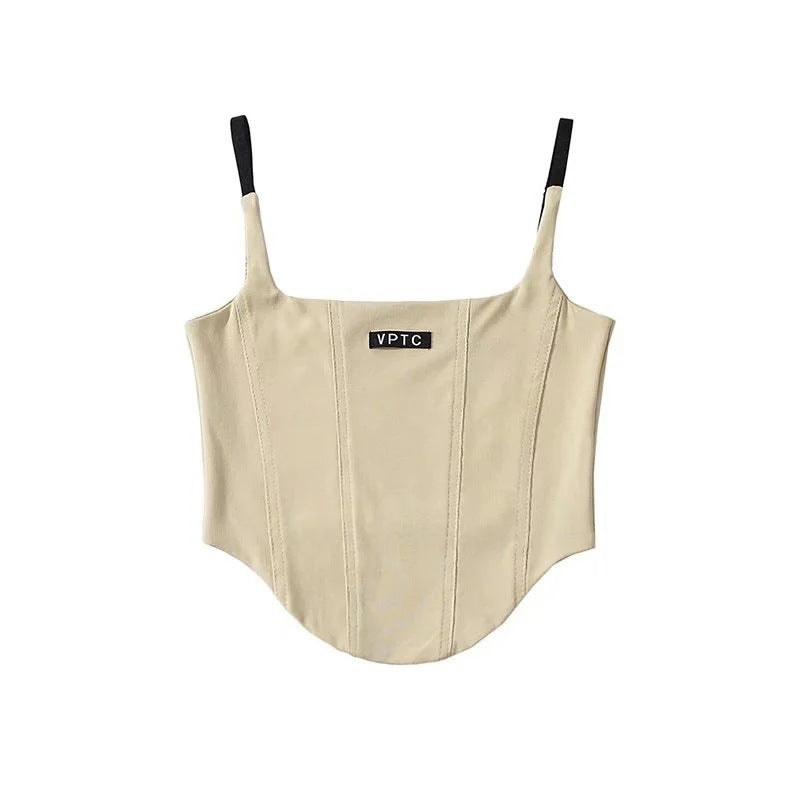Women Camisole Elastic Curved Hem Backless Camisole