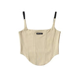 Women Camisole Elastic Curved Hem Backless Camisole