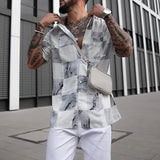 Men Shirt Short Sleeve Men's Shirt Beach Casual Loose