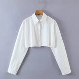 Women T-Shirt Short Shirt Women's Autumn Single-Breasted Top